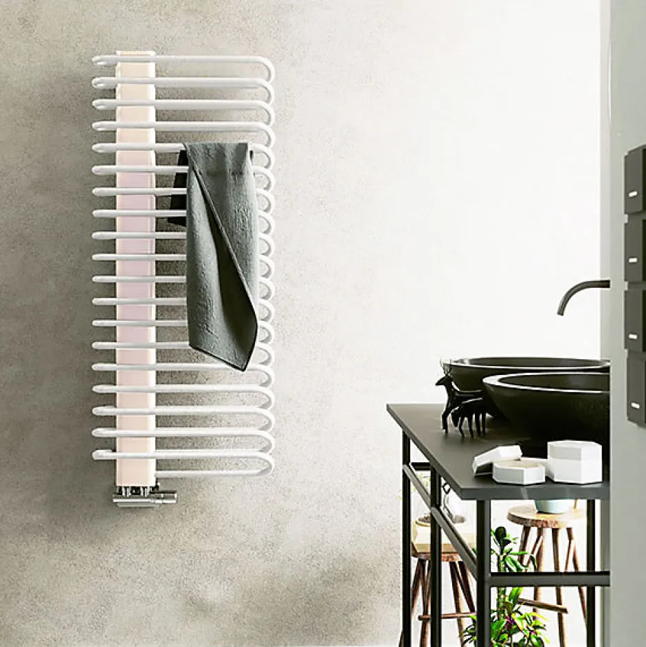 Matisere Sèche-serviette électrique blanc de 1620mm de haut et 400mm de large - 800 Watt - MIC1620/400E8SOABB* Sèche-Serviettes Électrique