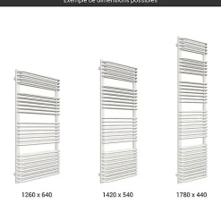 Matisere Sèche-serviette électrique blanc de 1260mm de haut et 540mm de large - 1000 Watt - TYT1260/540SOAE8B* Sèche-Serviettes Électrique