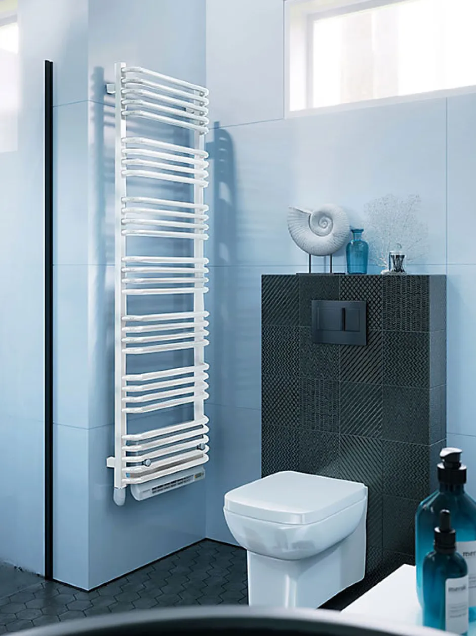 Matisere Sèche-serviette électrique blanc de 760mm de haut et 600mm de large - 500 Watt - ALE760/600E8BBLO