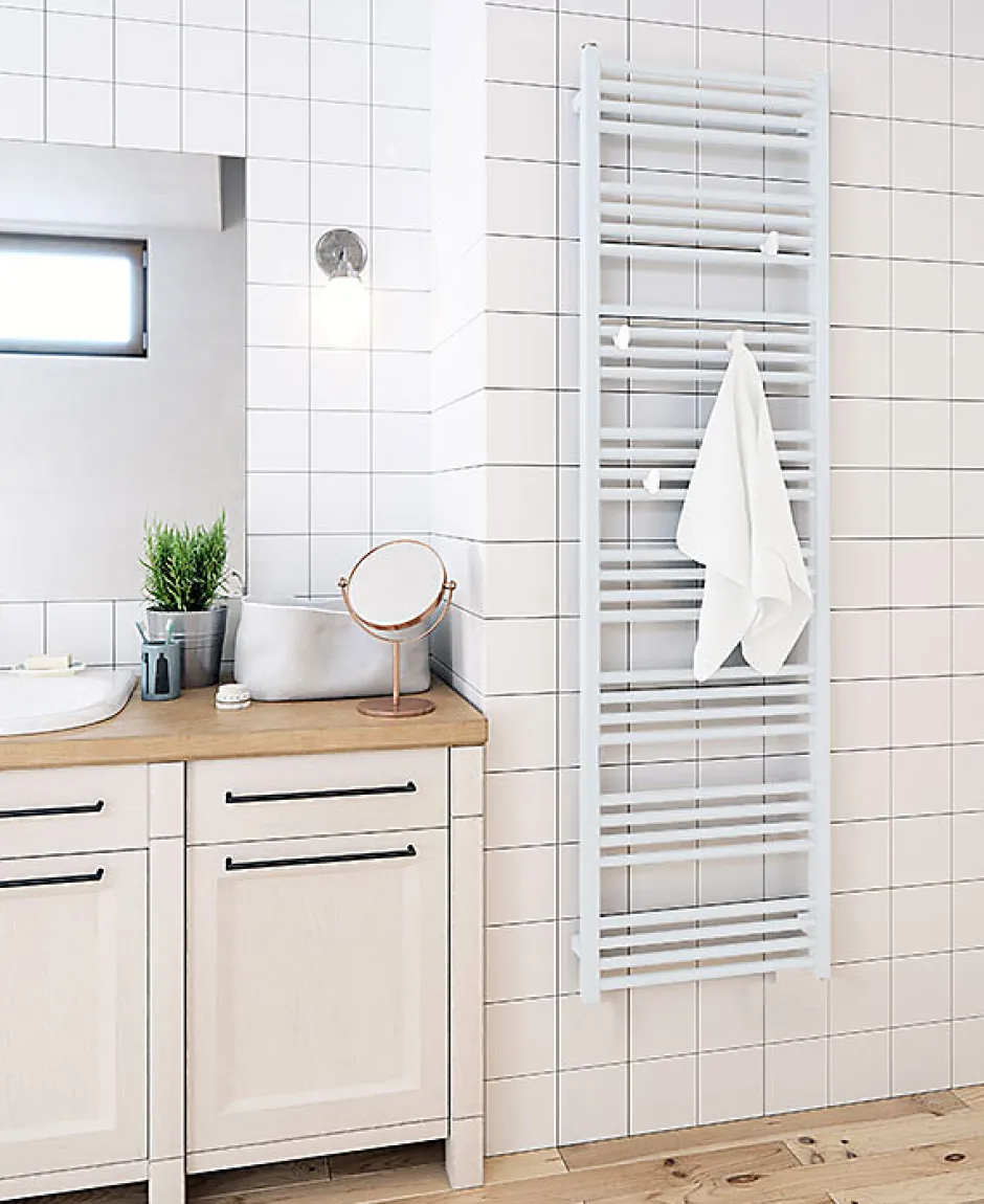 Matisere Sèche-serviette électrique blanc - (HxL) 1620x430mm - 600 Watt - 600 Watt - FIO1620-430E1B