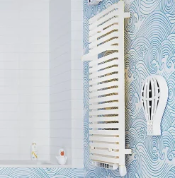 Matisere Sèche-serviette électrique blanc de 1860mm de haut et 500mm de large - 1000 Watt - CIT1860/500E8BBLO* Sèche-Serviettes Soufflant