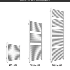 Matisere Sèche-serviette électrique chromé - (HxL) 1035x430mm - 500 (Watts) - 500 Watt - MIK1035-430E1CRO* Sèche-Serviettes Électrique