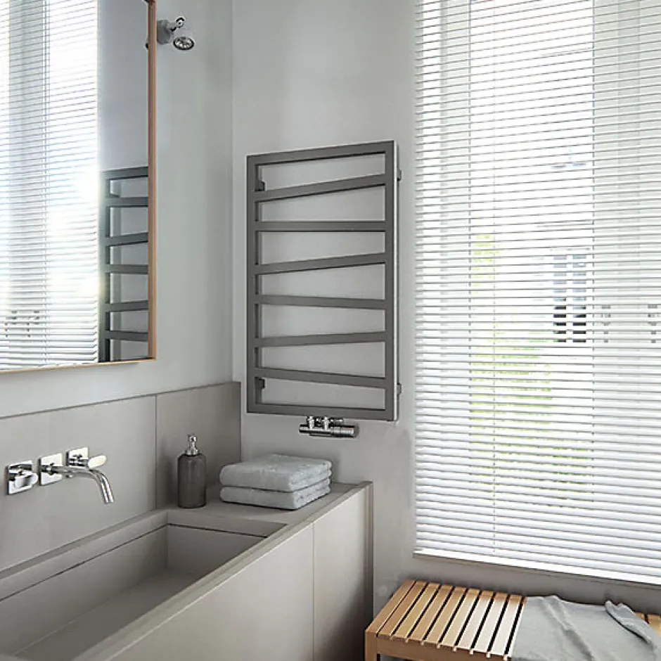 Matisere Sèche-serviette électrique gris - (HxL) 1310x500 mm - 600 ( Watts) - 600 Watt - ZIG1310-500E8MST* Sèche-Serviettes Électrique