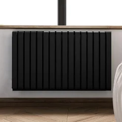 Matisere Sèche-serviette électrique noir thermostat wifi - HxL 630x1825mm - 2000 Watt - WAR630/1825ROE8NW