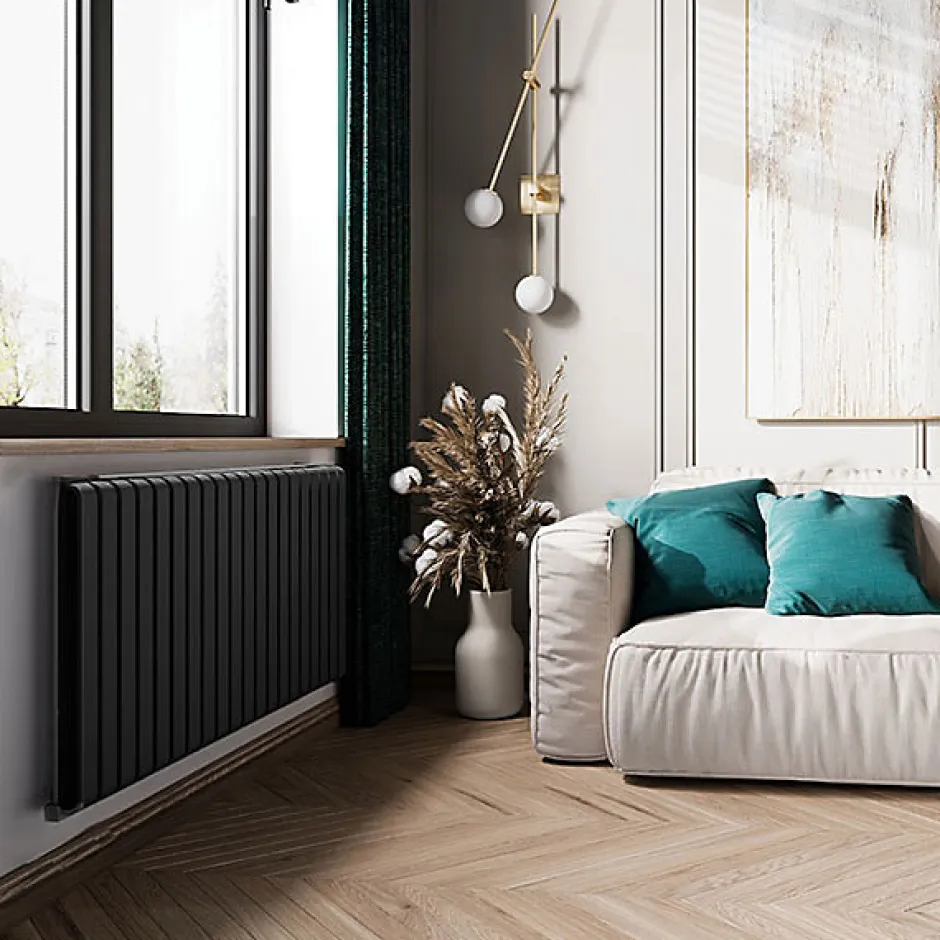 Matisere Sèche-serviette électrique noir thermostat wifi - HxL 630x1825mm - 2000 Watt - WAR630/1825ROE8NW