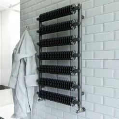 Matisere Sèche-serviette électrique noir de 1770mm de haut et 500mm de large - 1200 Watt - RIB1770/500TE8SOAN* Sèche-Serviettes Électrique