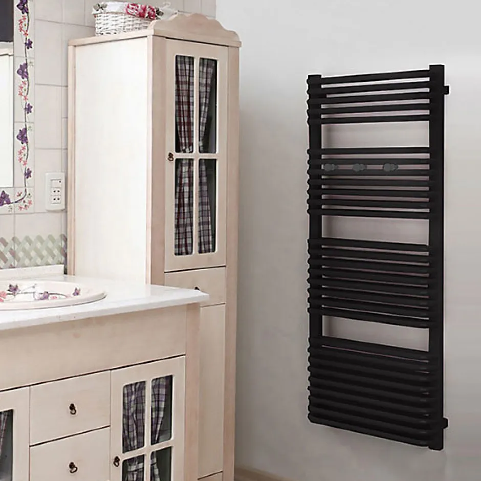 Matisere Sèche-serviette électrique noir de 1020mm de haut et 540mm de large - 800 Watt - TYT1020/540E1NBLO