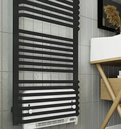 Matisere Sèche-serviette électrique noir de 1580mm de haut et 500mm de large - 800 Watt - POL1580/500E8NBLO
