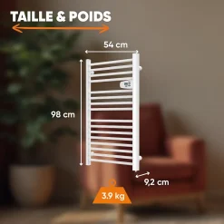 Bestherm Sèche-serviette électrique sans fluide 500W H.98xL54cm HESTIA blanc