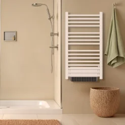 Bestherm Sèche-serviette électrique sans fluide avec soufflerie 500W+1000W H.100,5xL54cm HESTIA blanc
