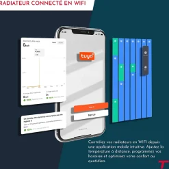 Thomson Sèche-serviette électrique sans fluide connecté WiFi 500W COSMO noir