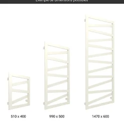 Matisere Sèche-serviette mixte blanc - (HxL) 1230x400mm - 400 Watt - 386 Watt - WIN1230-400Z1B