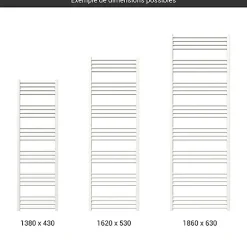 Matisere Sèche-serviette mixte blanc - (HxL) 1860x530mm - 800 Watt - 832 Watt - FIO1860-530Z1B* Sèche-Serviettes Mixte