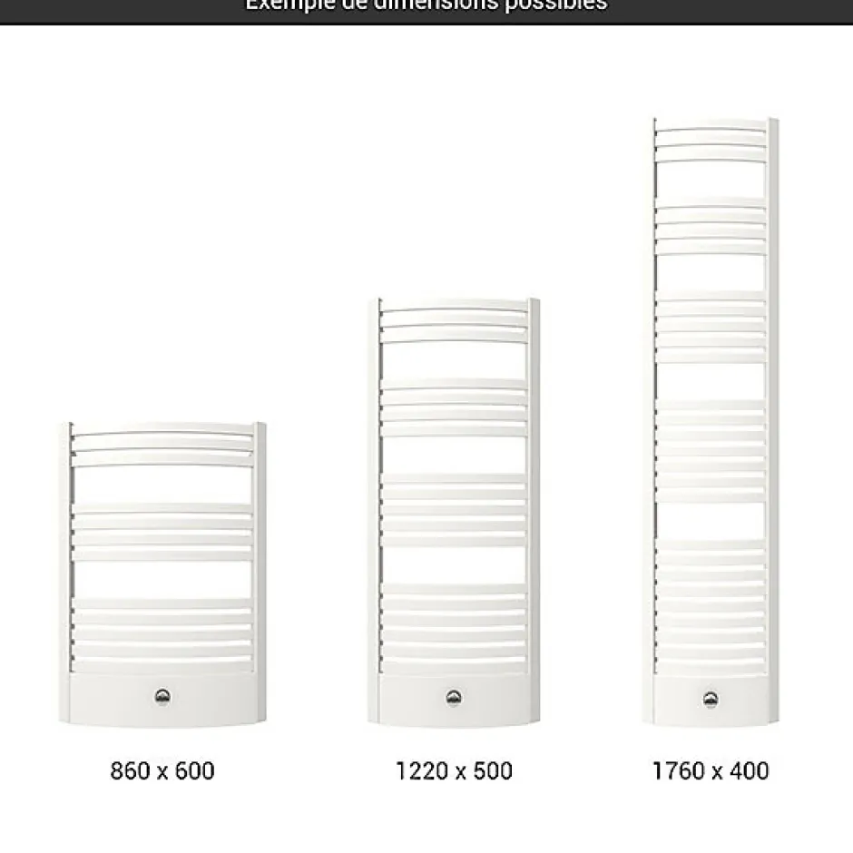 Matisere Sèche-serviette mixte blanc - (HxL) 1760x500mm - 800 Watt - 798 Watt - DEX1760-500PZ8B* Sèche-Serviettes Mixte
