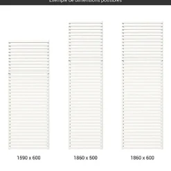 Matisere Sèche-serviette mixte blanc de 1860mm de haut et 600mm de large - 1227 Watt - CIT1860/600SOAZ1B* Sèche-Serviettes Mixte