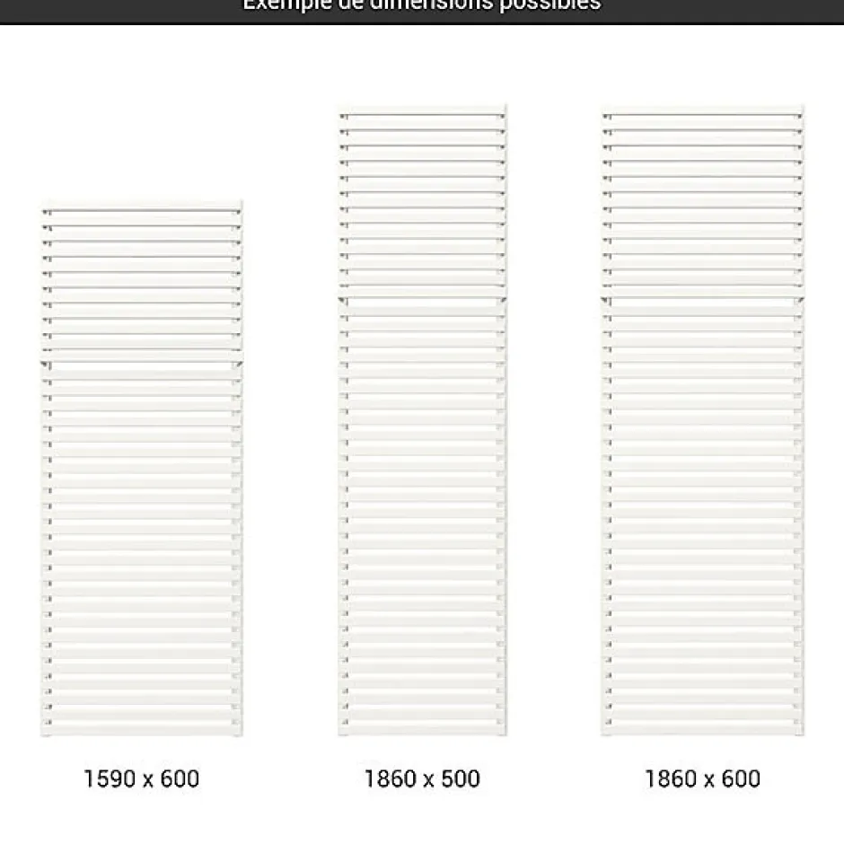 Matisere Sèche-serviette mixte blanc de 1860mm de haut et 600mm de large - 1227 Watt - CIT1860/600SOAZ1B* Sèche-Serviettes Mixte