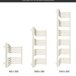 Matisere Sèche-serviette mixte blanc de 465mm de haut et 350mm de large - 245 Watt - INC465/350V2B