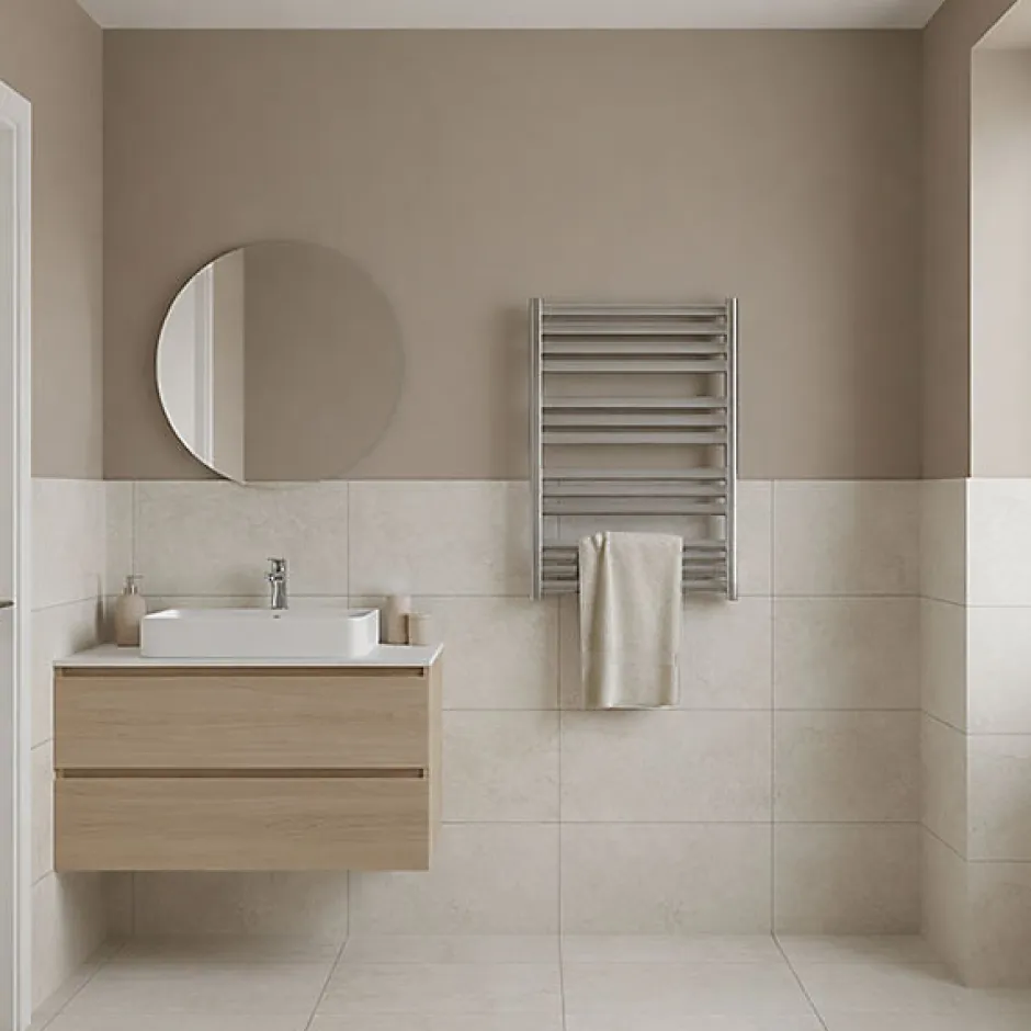 Matisere Sèche-serviette mixte chromé de 600mm de haut / 430mm de large - 156 Watt - MAR600/430V2CRO
