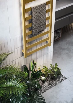 Matisere Sèche-serviette mixte doré de 670mm de haut et 600mm de large - 320 Watt - VIV670/600V2BRA