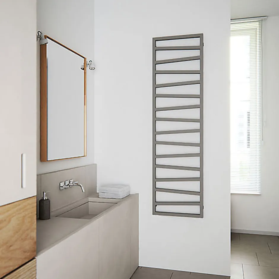 Matisere Sèche-serviette mixte gris de 1780mm de haut et 500mm de large - 627 Watt - ZIG1780/500Z8MST