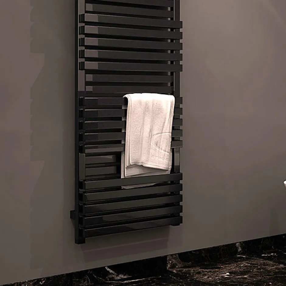 Matisere Sèche-serviette mixte noir - (HxL) 1185x600 mm - 1000 Watt - 1071 Watt - QUA1185-600BV2N* Sèche-Serviettes Mixte