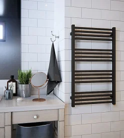 Matisere Sèche-serviette mixte noir - (HxL) 900x580 mm - 400 Watt - 438 Watt - FIO900-580V2N* Sèche-Serviettes Mixte