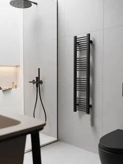 Matisere Sèche-serviette mixte noir - (HxL) 1210x230 mm - 300 Watt - 308 Watt - MIK1210-230V2N* Sèche-Serviettes Mixte