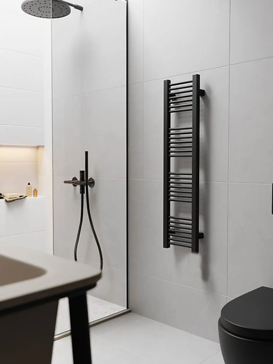 Matisere Sèche-serviette mixte noir - (HxL) 1210x230 mm - 300 Watt - 308 Watt - MIK1210-230V2N* Sèche-Serviettes Mixte