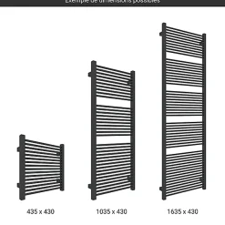 Matisere Sèche-serviette mixte noir - (HxL) 435x430 mm - 200 Watt - 203 Watt - MIK435-430Z8N