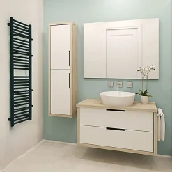 Matisere Sèche-serviette mixte noir - (HxL) 1460x600 mm - 800 Watt - 879 Watt - LIM1460-600Z1N