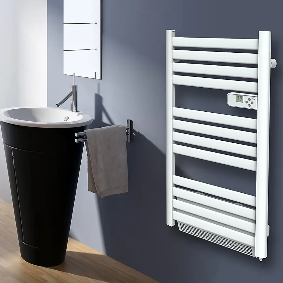 Sèche-serviettes avec soufflerie Mestia blanc 500W + soufflerie 1000W* Sèche-Serviettes Soufflant