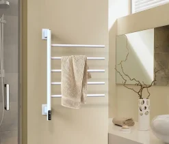 Bain-Bain Sèche-serviettes Blanc 5 branches pivotantes FLEXICO -* Sèche-Serviettes Électrique