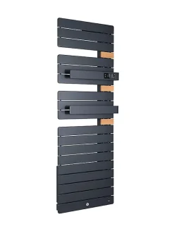 Thermor Sèche-serviettes connecté Allure Virtuose avec soufflerie 1750W Ardoise/Chêne Mat à droite - - 483140