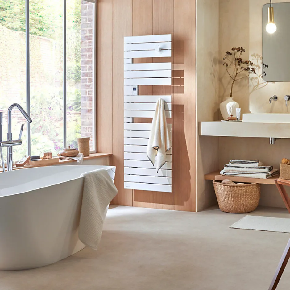 Atlantic Sèche-serviettes connecté Nefertiti mât à droite 750W beige - - 850043