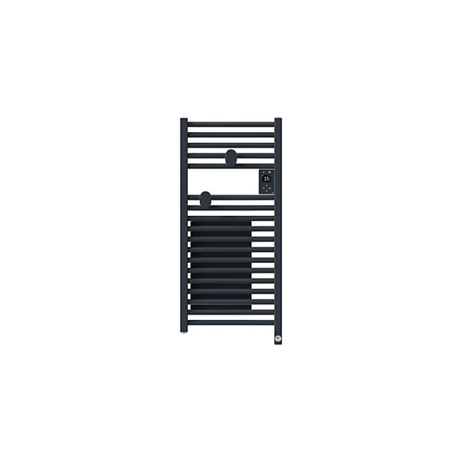 Thermor Sèche-serviettes connecté Riva 5 Etroit avec soufflerie 1300W Ardoise - - 471653