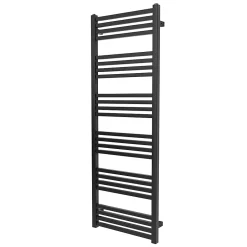 GoodHome Sèche-serviettes eau chaude en acier Duala noir 24 barres - 518 W