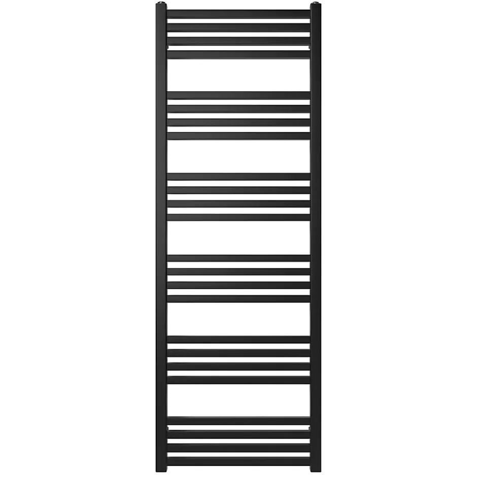 GoodHome Sèche-serviettes eau chaude en acier Duala noir 24 barres - 518 W