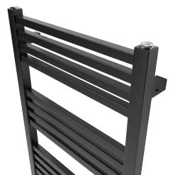 GoodHome Sèche-serviettes eau chaude en acier Duala noir 24 barres - 518 W