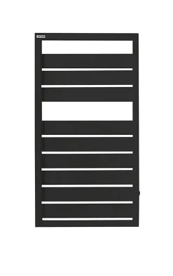 Acova Sèche-serviettes eau chaude noir en acier 432W + 2 patères, Astrakan