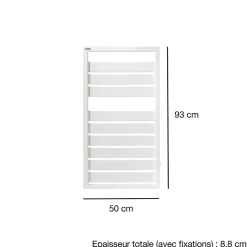 Acova Sèche-serviettes eau chaude noir en acier 432W + 2 patères, Astrakan