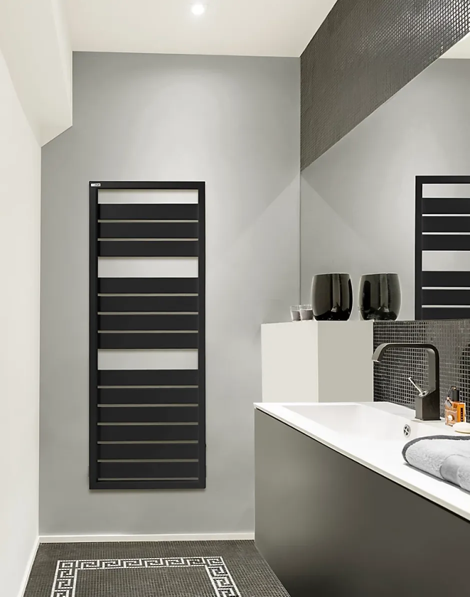 Acova Sèche-serviettes eau chaude en acier Astrakan noir 608W* Sèche-Serviettes Eau Chaude