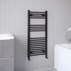 Flomasta Sèche-serviettes eau chaude plat en acier noir 411W