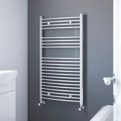 Flomasta Sèche-serviettes eau chaude en acier galbé argent 382W