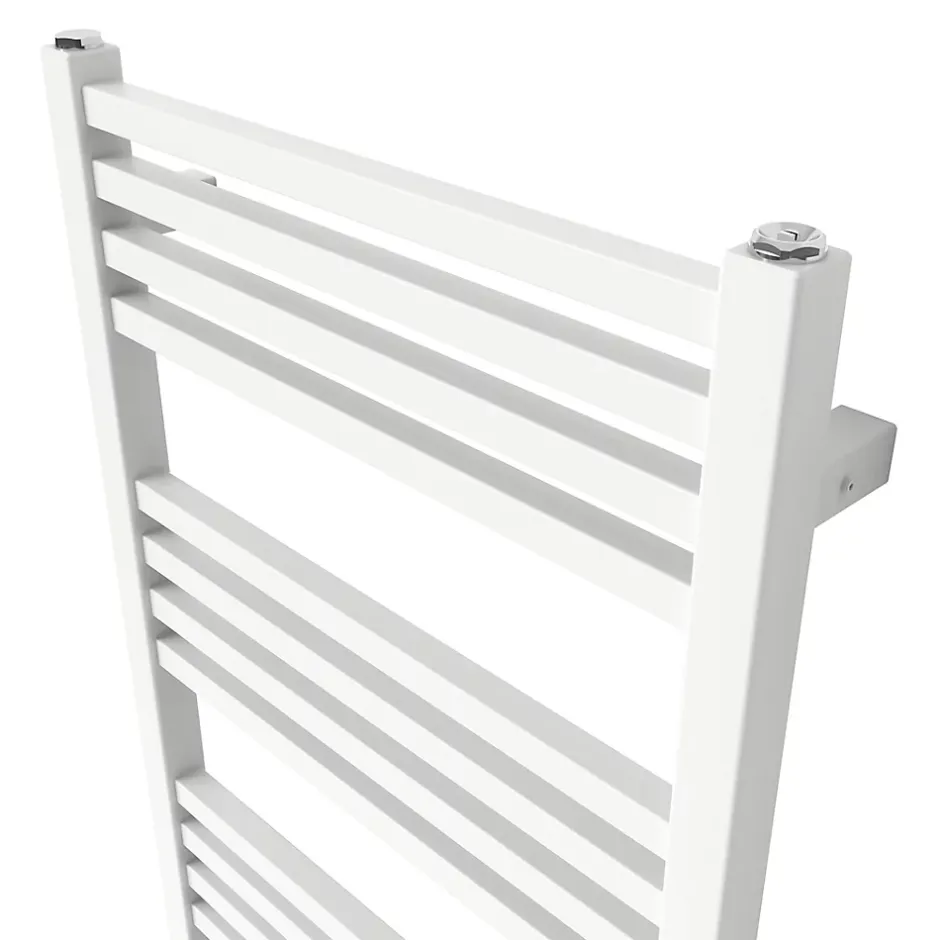 GoodHome Sèche-serviettes eau chaude en acier Duala blanc 24 barres - 518 W