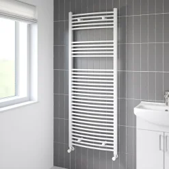 Flomasta Sèche-serviettes eau chaude en acier galbé blanc 816W