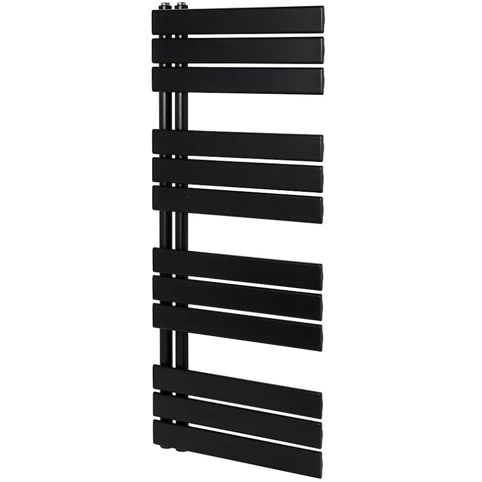 GoodHome Sèche-serviettes eau chaude en acier Boxwood noir 488W