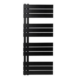 GoodHome Sèche-serviettes eau chaude en acier Boxwood noir 488W