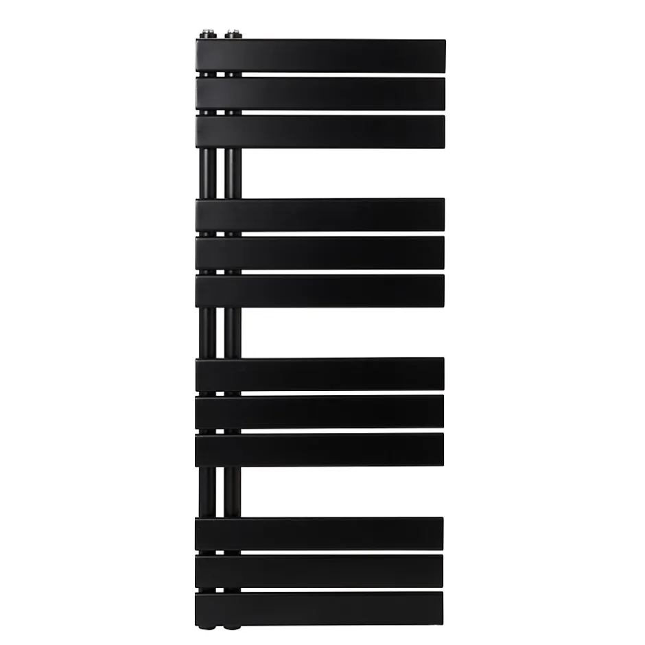 GoodHome Sèche-serviettes eau chaude en acier Boxwood noir 488W