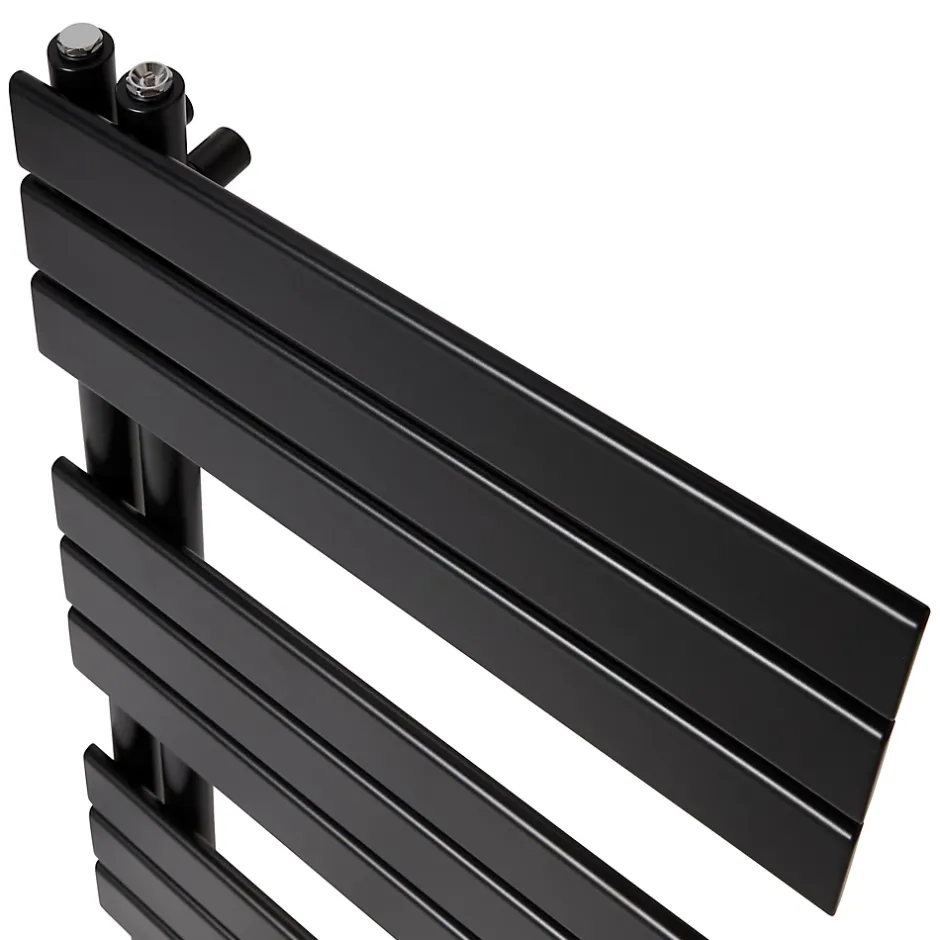 GoodHome Sèche-serviettes eau chaude en acier Boxwood noir 488W