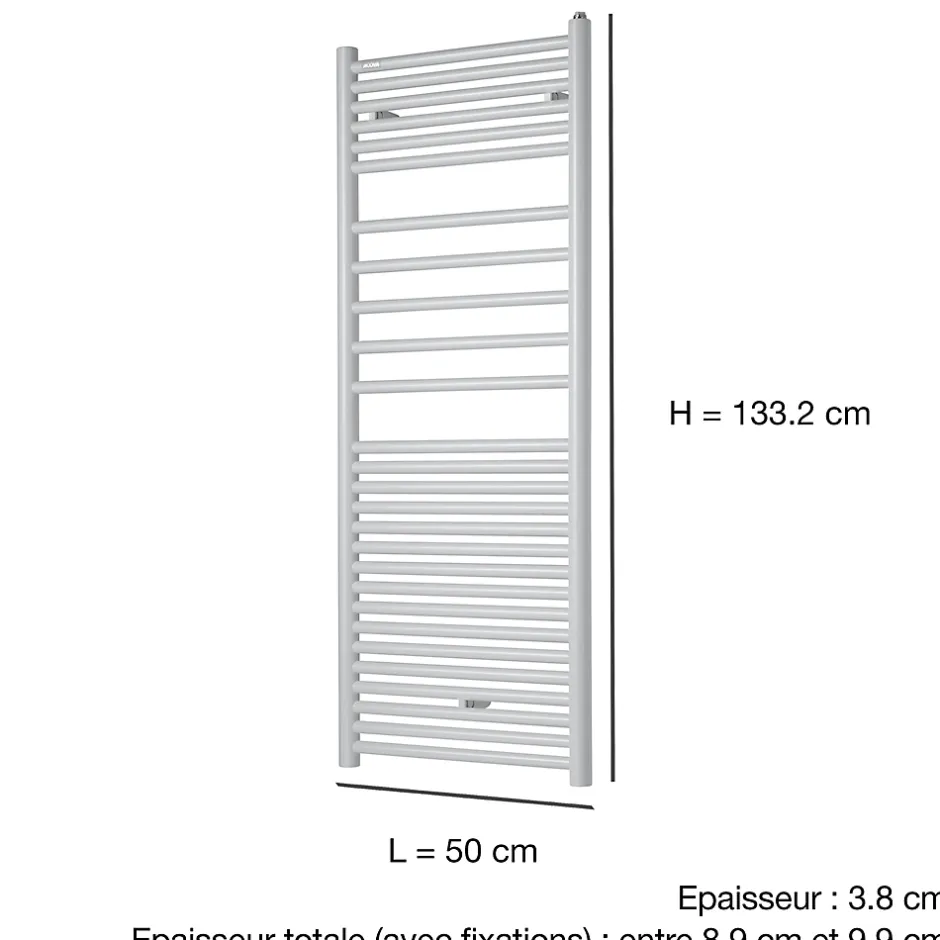 Acova Sèche-serviettes eau chaude en acier Angora blanc 615W